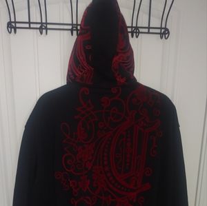 Australian COOGI BLACK HOODIE WITH RED EMBROIDERY..LIKE NEW